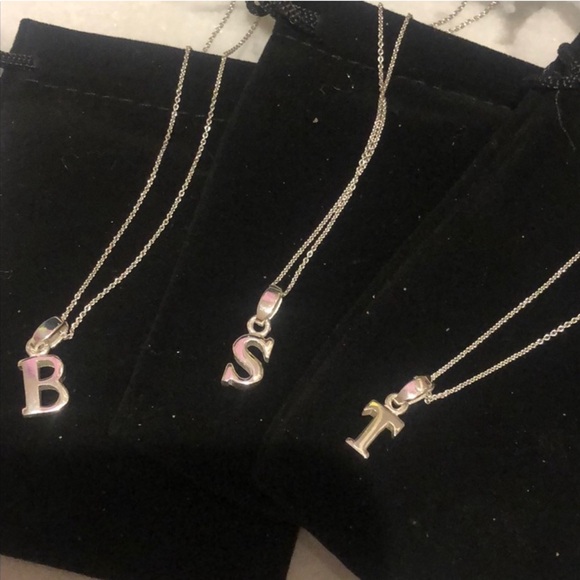 Sterling Silver Thick Initials with Your Choice of Crystal Charm-Boutique - Picture 7 of 13